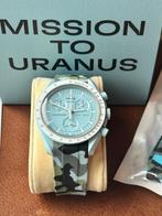 Omega Swatch Mission to Uranus moonswatch, Sieraden, Tassen en Uiterlijk, Horloges | Dames, Kunststof, Leer, Verzenden, Polshorloge