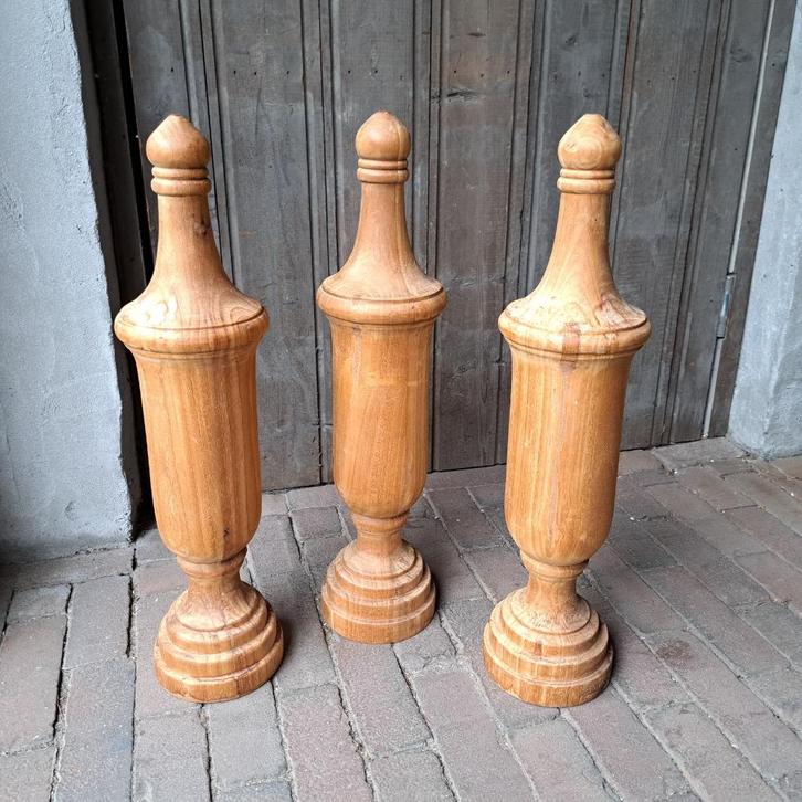 1x Landelijke houten pinakel pion ornament h.54cm *Etage3*, Huis en Inrichting, Woonaccessoires | Overige, Gebruikt, Ophalen of Verzenden