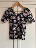 Zwarte top bloemenprint van H&M maat S, H&M, Zwart, Ophalen of Verzenden, Zo goed als nieuw