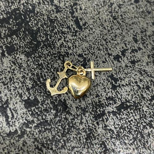 14 k gouden geloof hoop liefde hanger, Sieraden, Tassen en Uiterlijk, Kettinghangers, Nieuw, Goud, Goud, Kruis of Symbool, Ophalen of Verzenden
