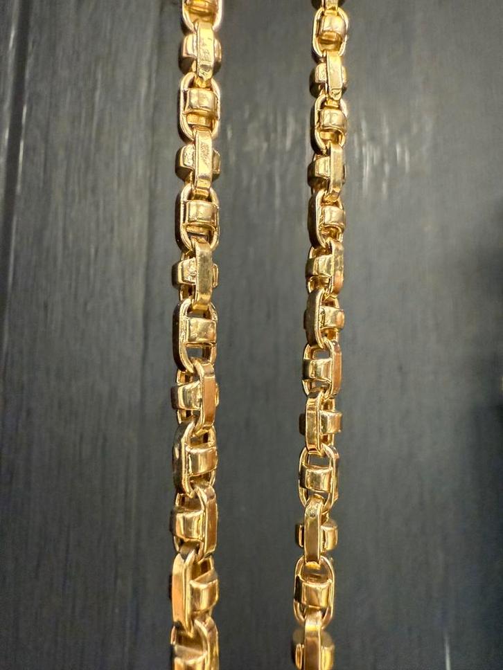 Prachtige 14 karaats gouden monte carlo ketting, Sieraden, Tassen en Uiterlijk, Kettingen, Goud, Ophalen of Verzenden