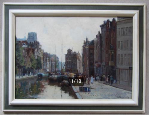 ===Herman Bogman jr 1890-1975===Delftsevaart te ROTTERDAM===, Antiek en Kunst, Kunst | Schilderijen | Klassiek, Ophalen of Verzenden