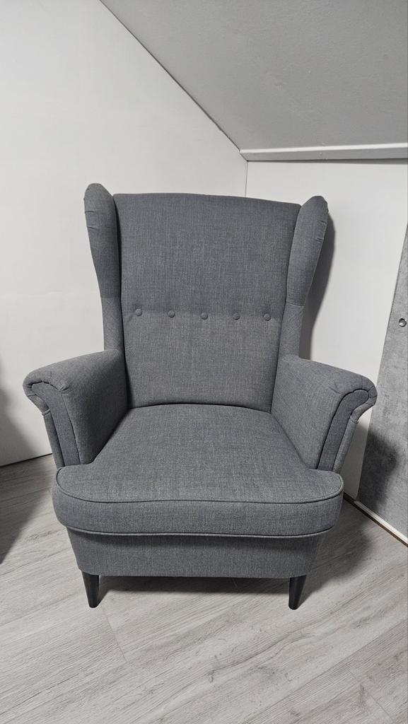 ikea fauteuil donkergrijs, Huis en Inrichting, Fauteuils, Zo goed als nieuw, Stof, 50 tot 75 cm, 75 tot 100 cm, Ophalen