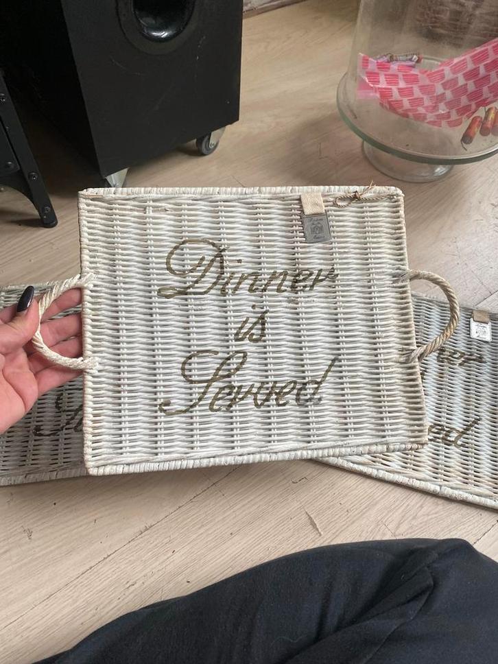 Riviera Maison Placemats Riet/Rattan (3 stuks), Huis en Inrichting, Woonaccessoires | Dienbladen, Gebruikt, Overige materialen