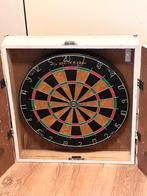 Dunlop Dartbord in Houten Kast, Ophalen of Verzenden, Gebruikt, Dartbord