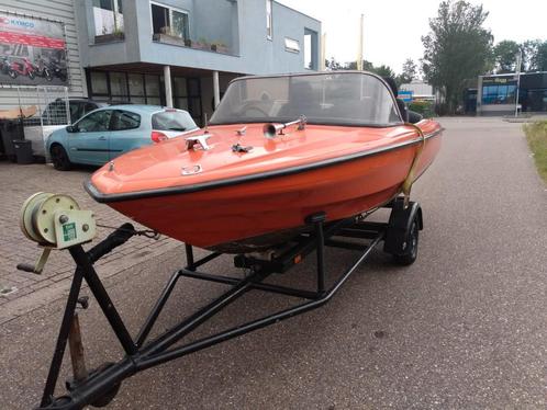 15pk honda 4 takt speed boot zonder vaarbewijs incl trailer, Watersport en Boten, Vis- en Consoleboten, Zo goed als nieuw, 10 tot 30 pk