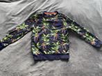 WE Fashion donkerblauwe sweater met papegaai- en bladerprint, Trui of Vest, Ophalen of Verzenden, Zo goed als nieuw, Jongen