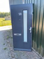 Hard houten voordeur 202,5 x 90 cm rechtsdraaiende, Doe-het-zelf en Verbouw, Deuren en Horren, Ophalen, 200 tot 215 cm, Glas, Buitendeur