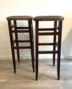 set van 2 barkrukken jaren ’60 vintage, Gebruikt, 60 tot 90 cm, Hout, Ophalen of Verzenden