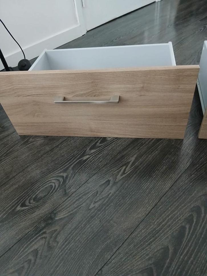 2x Ikea besta ladeframes wit met eiken Lappviken ladefronten, Huis en Inrichting, Kasten | Televisiemeubels, Minder dan 100 cm