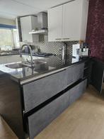 Keukenblok met granieten blad, Huis en Inrichting, Wit, Graniet of Steen, Enkelwandige keuken, Ophalen of Verzenden