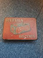 Patria biscuits oud koekblikje aluminium rood vintage, Verzamelen, Blikken, Ophalen of Verzenden, Gebruikt, Koek(jes), Overige merken