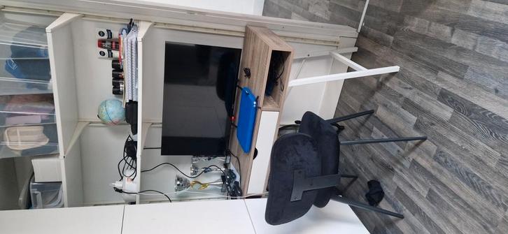 Complete jongens kamer- hoogslaper wit, kledingkast, bureau,, Huis en Inrichting, Complete inboedels, Ophalen