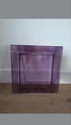 Vierkanten paarse schaal plateau, Huis en Inrichting, Gebruikt, Schaal, Vierkant, Ophalen of Verzenden
