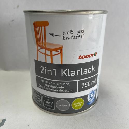 Toom 2 in 1 Blanke Lak Transparant Binnen en Buiten 750ml, Doe-het-zelf en Verbouw, Verf, Beits en Lak, Nieuw, Lak, Minder dan 5 liter