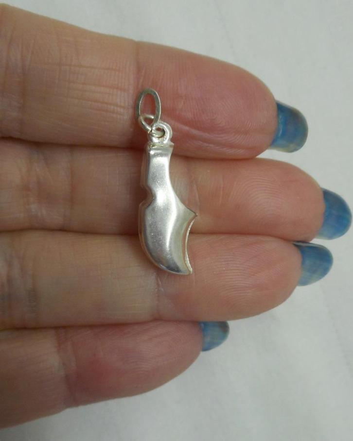 Zilveren vintage bedel/hanger klomp nr.618, Sieraden, Tassen en Uiterlijk, Bedels, Zo goed als nieuw, Overige merken, Zilver, 1 bedel