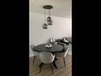 Hanglamp met drie glazen bollen, Huis en Inrichting, Ophalen, Zo goed als nieuw, Glas, 50 tot 75 cm