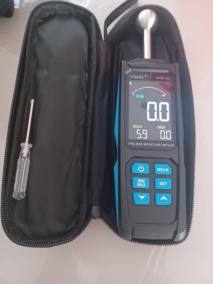 Visaly VM810A Vochtmeter - Nieuwstaat!, Doe-het-zelf en Verbouw, Meetapparatuur, Zo goed als nieuw, Vocht of Vloeistof, Ophalen