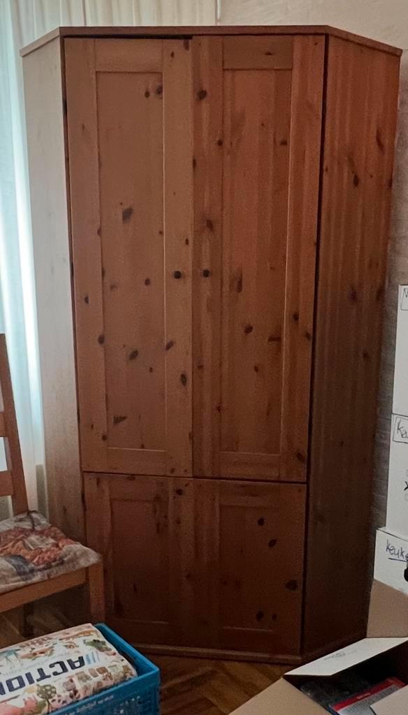 Ikea Alve hoek-computerkast bruin eikenhout, Huis en Inrichting, Kasten | Computermeubels, Zo goed als nieuw, 170 cm of meer, 120 tot 170 cm