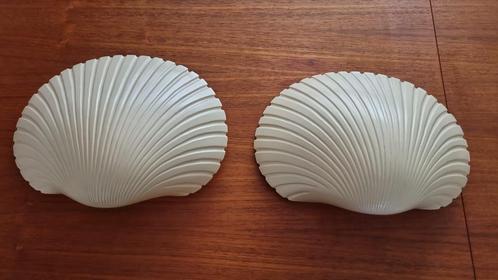 Set Michelle Mahe en Andre Cazenave shell lamp 1960 wandlamp, Huis en Inrichting, Lampen | Wandlampen, Zo goed als nieuw, Kunststof