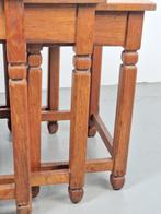 Art deco Eiken brutalist 3 bijzettafel mimiset ’20 Japandi, 45 tot 60 cm, Minder dan 55 cm, N, Ophalen of Verzenden