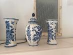 Delftsblauwe vazen set, Blauw, Aardewerk of Porselein, Ophalen of Verzenden, Zo goed als nieuw
