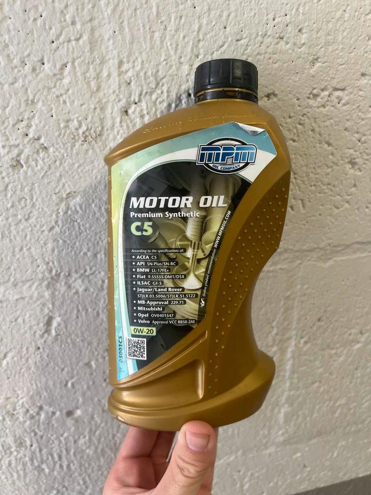 MPM Motorolie 0W-20 C5 Premium Synthetic - 1 Liter, Auto diversen, Onderhoudsmiddelen, Ophalen of Verzenden