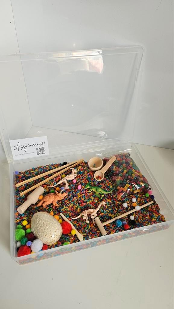 Speelrijst compleet XL Dino - sensorisch speelgoed, Kinderen en Baby's, Speelgoed | Educatief en Creatief, Ophalen of Verzenden