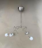 Plafondlamp met 5 verstelbare armen, Ophalen, Gebruikt, Glas