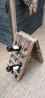 Pupitre champagnerek flessenrek vintage brocante, Huis en Inrichting, Ophalen of Verzenden, Hout, Minder dan 50 cm, 25 flessen of meer