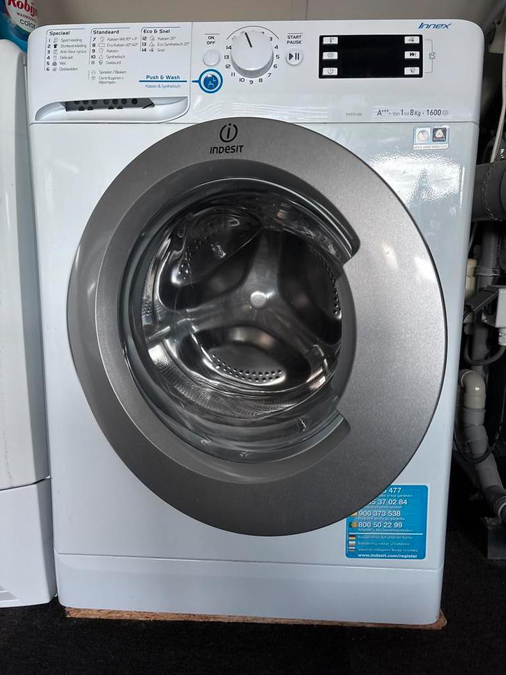 Indesit Inex Wasmachine - 8kg, 1600 toeren, Witgoed en Apparatuur, Wasmachines, Gebruikt, Voorlader, 6 tot 8 kg, 85 tot 90 cm