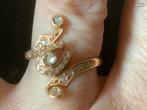 Belle Epoque antieke bijzondere gouden ring 22 Roosdiamanten, Verzenden, Zo goed als nieuw, 17 tot 18, Met edelsteen