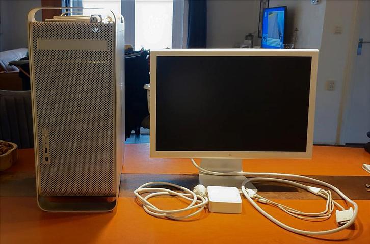 Apple scherm 20" +gratis Mac G5+tv-kaart Lees advertentie, Computers en Software, Apple Desktops, Gebruikt, Powermac, HDD, 2 tot 3 Ghz