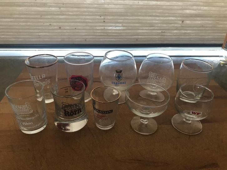 Diverse borrel en shot glaasjes 10 stuks, Verzamelen, Glas en Borrelglaasjes, Gebruikt, Borrel- of Shotglas, Ophalen