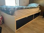 1 persoons bed met lades, Huis en Inrichting, Slaapkamer | Bedden, Ophalen, 90 cm, Eenpersoons, Wit