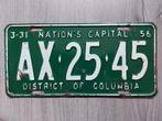 Kentekenplaat 1955 1956 Washington DC USA Nummerplaat Nummer, Ophalen of Verzenden, Gebruikt, Auto's