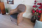 Fauteuil Rotan, Huis en Inrichting, Stoelen, Ophalen, Bruin, Riet of Rotan, Zo goed als nieuw