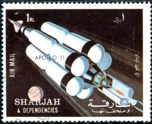 Sharjah 973-A - Apollo 11 Programma, Postzegels en Munten, Postzegels | Azië, Gestempeld, Midden-Oosten, Ophalen of Verzenden