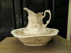 lampetstel, antiek, met bloemen, Antiek en Kunst, Ophalen of Verzenden