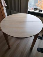 Ronde tafel dia 110,gelakt licht eiken., Huis en Inrichting, Tafels | Eettafels, Ophalen, Gebruikt, Rond, 100 tot 150 cm