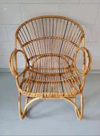 Vintage rotan stoel/fauteuil jaren 60, Huis en Inrichting, Vintage midcentury retro jaren 50 60, Riet of Rotan, Gebruikt, Bruin