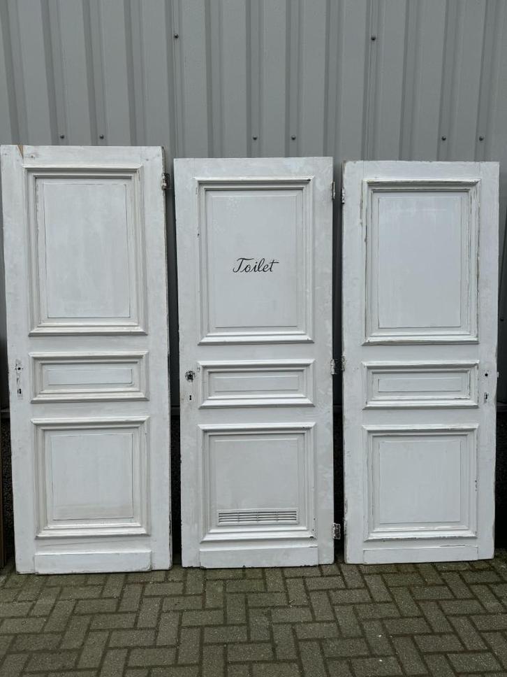 5 antieke paneeldeuren uit 1910, Doe-het-zelf en Verbouw, Deuren en Horren, Zo goed als nieuw, Binnendeur, 215 cm of meer, Hout