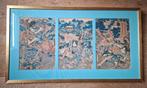 Zeldzaam drieluik Japanse prenten Utagawa Satadora, 19e eeuw, Ophalen of Verzenden