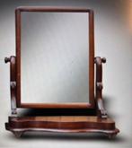 Mahoniehouten Engelse kapspiegel (swing mirror), Ophalen of Verzenden, Vierkant, 100 tot 150 cm, Minder dan 100 cm