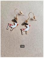 Oorbellen wit rendier met rode stippen h, Diversen, Onbekend, Nieuw, Ophalen of Verzenden, Losse verkoop