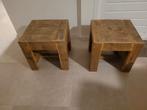 2 Steigerhouten Salontafels/Hockers - 48cm, Ophalen, Gebruikt, Hout