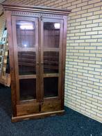 Robuust houten kast / buffetkast / vitrinekast, Huis en Inrichting, Kasten | Buffetkasten, Ophalen, Zo goed als nieuw, 25 tot 50 cm