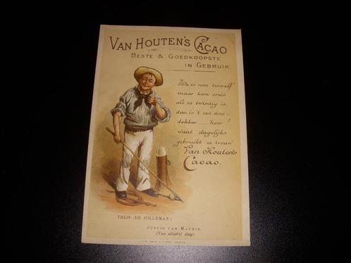 MOOIE oude reclamekaart Van Houten's cacao Weesp +/-1900, Verzamelen, Merken en Reclamevoorwerpen, Gebruikt, Gebruiksvoorwerp