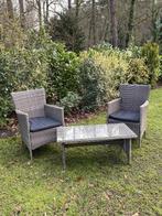 Wicker tuinset tafel en 2 stoelen, balkonset, Bijzettafel, Zo goed als nieuw, Wicker, Tuinset