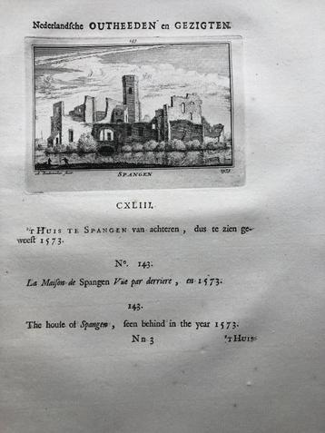 143 / Spangen het Huis van Achteren Kopergravure 1732 beschikbaar voor biedingen